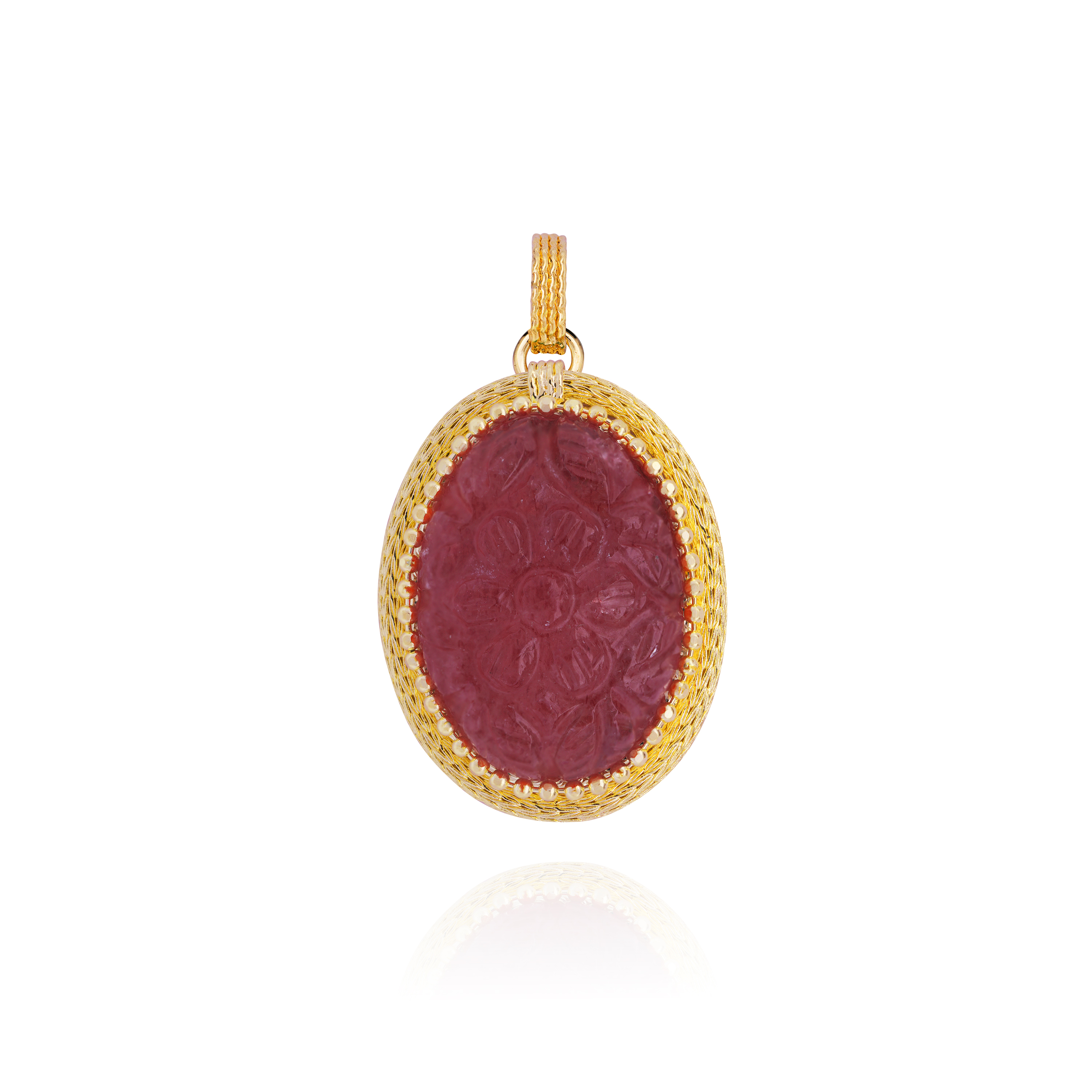 Fiora Carved Cherry Quartz Pendant